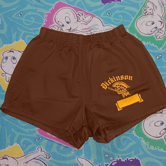 70s Champion Dickinson Spartans Vintage Brown Gym Shorts School College